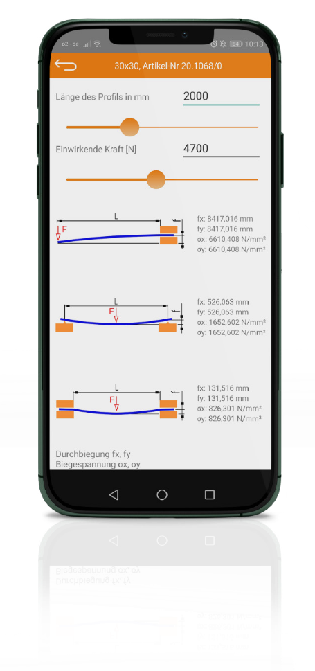 Application de calcul de la flexion