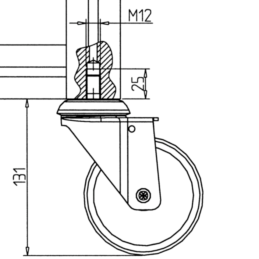 Roulettes pivotantes à blocage - fixation platine - Série 3477 IEP