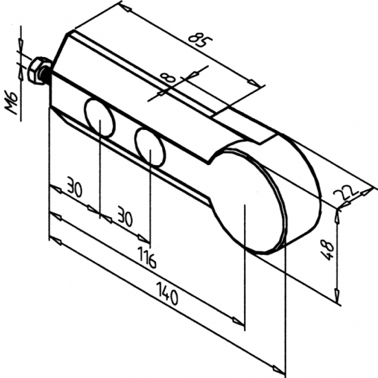 Palier de rouleau 45 H avec palier inoxydable et vis