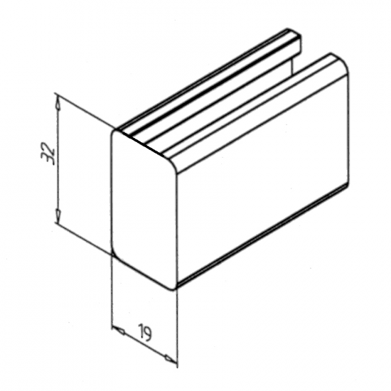 Embout 19x32 alu