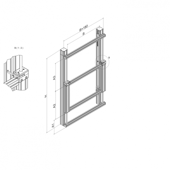 Porte relevable avec sécurité antichute