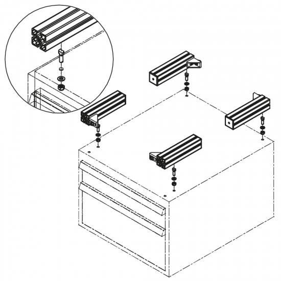 Kit de fixation pour meuble bas